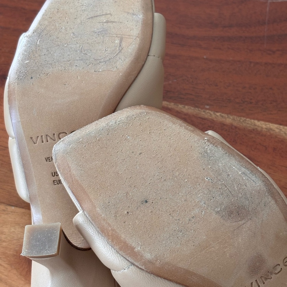 VINCE Tan Padded Slide Ceil City Sandals - Women's Size: 6M - Picture 6 of 9